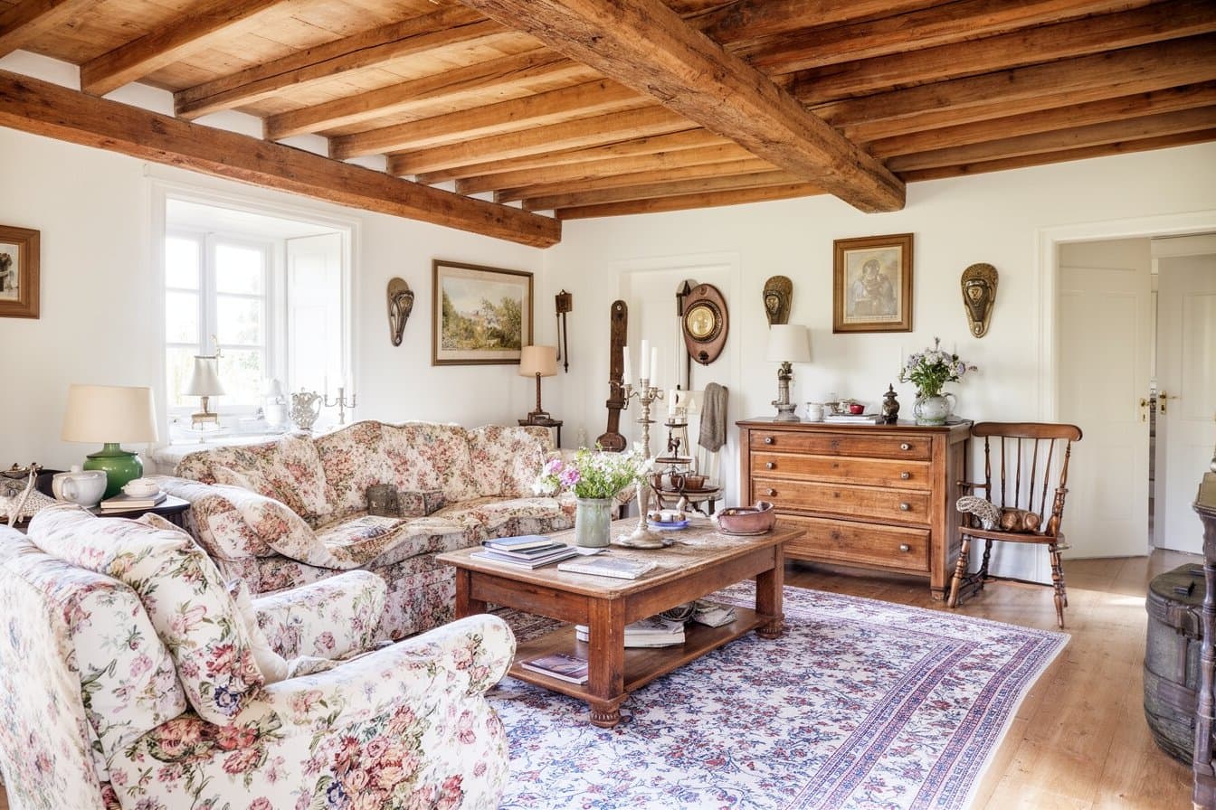 16 stilvolle Wege, wie du deinem Wohnzimmer mit Vintage-Elementen im Landhausstil einen besonderen Charakter verleihst