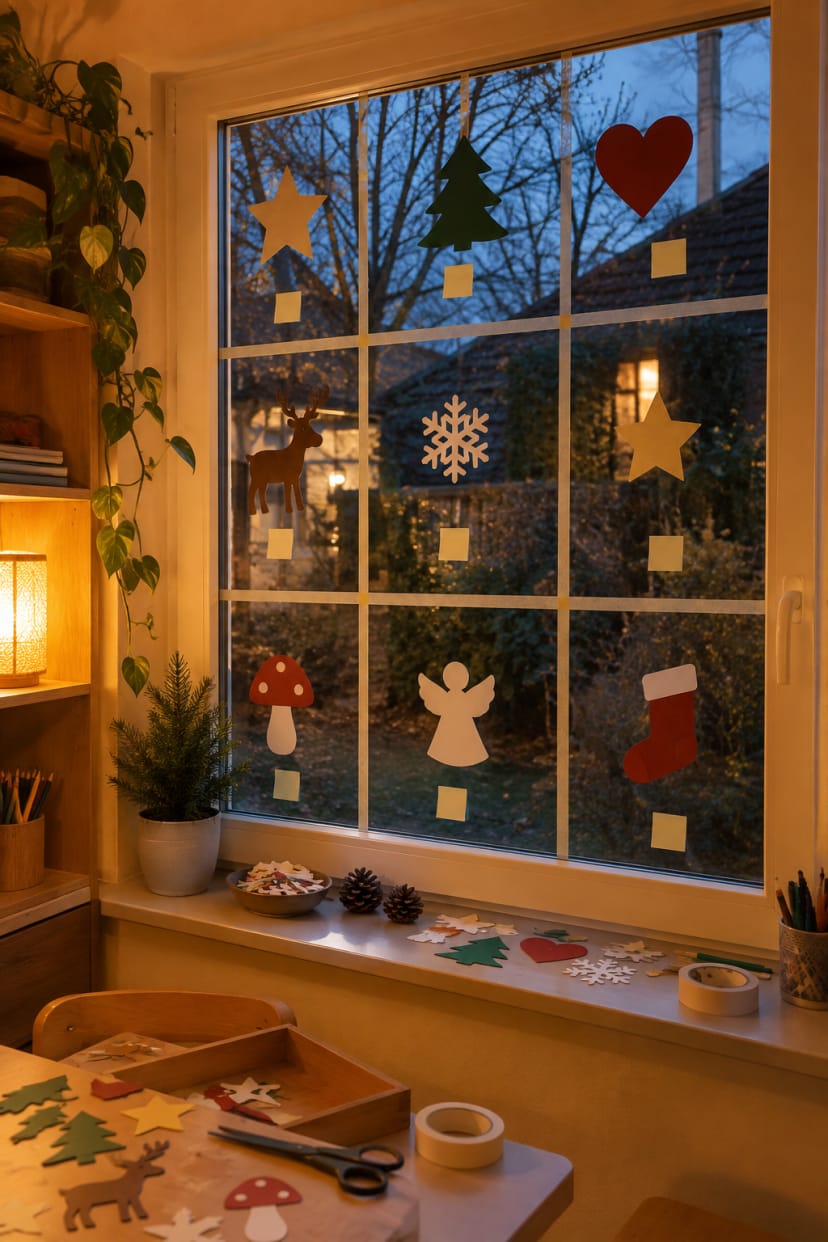 Fenster mit eingezeichneten Dekozonen und Mustern