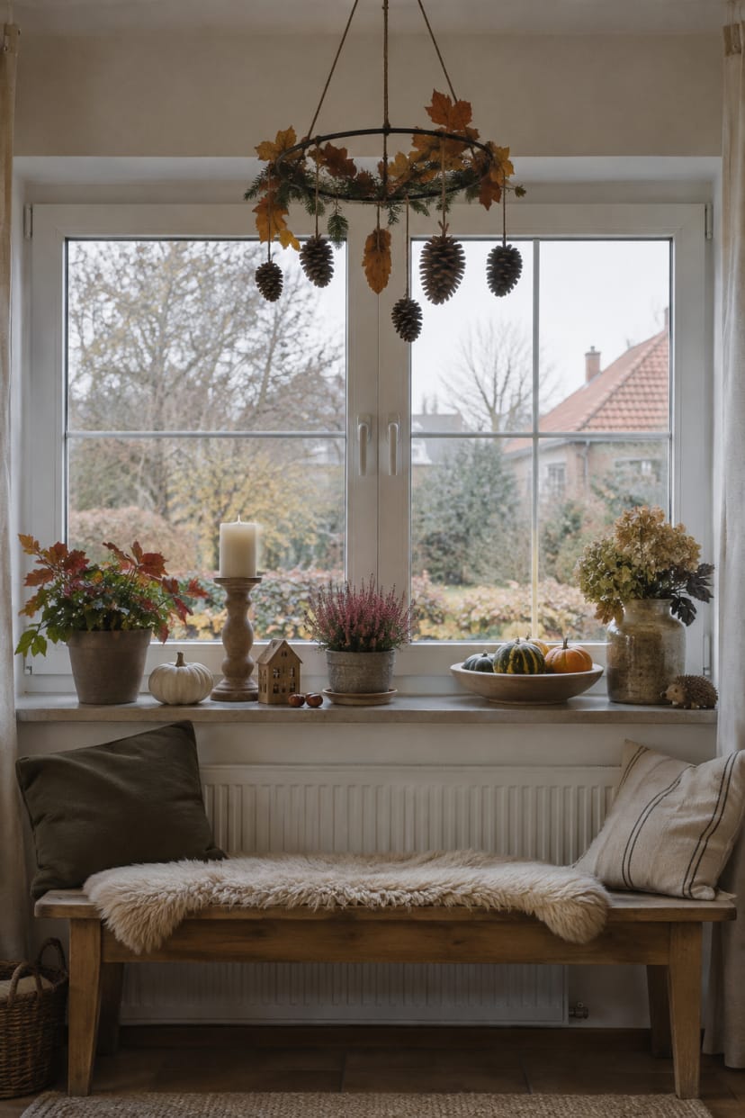 Metallring mit Zapfen am Fenster